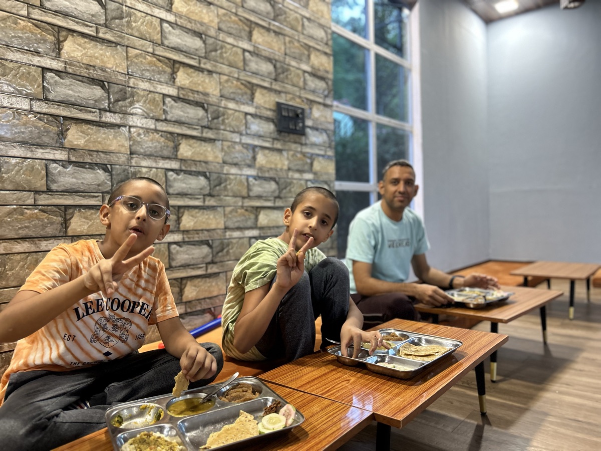 Nature play and yogic activities for children at the ashram