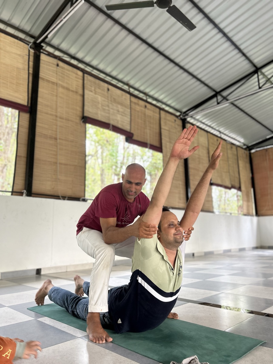 Yogic practices and breathwork at the Hatha Yoga ashram